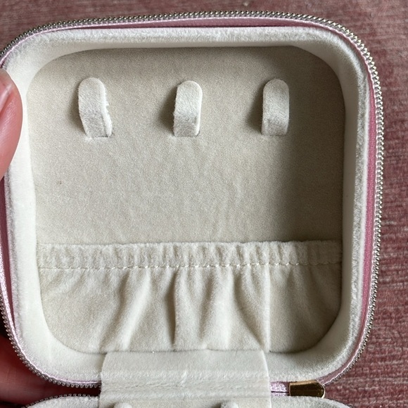 Lucky Pink and White Boho Travel Jewelry Case - Picture 5 of 6